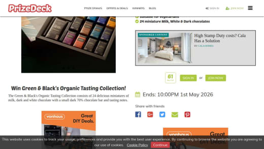 Box of Green & Black's Organic Chocolates