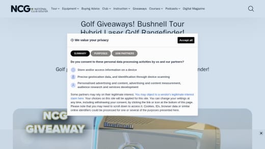 Bushnell Tour Hybrid Laser Golf Rangefinder