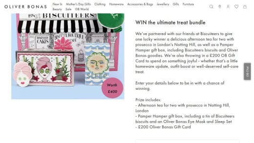 Oliver Bonas Gift Card and Biscuiteers Experience