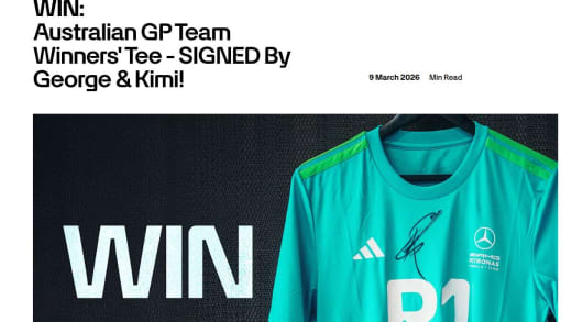 Australian GP Team Winners' Tee Signed By George And Kimi