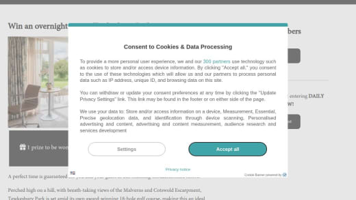 Overnight Stay At Tewkesbury Park