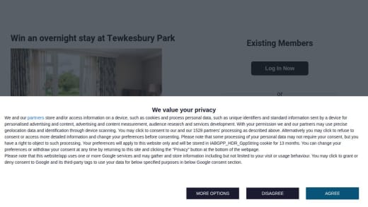 Overnight Stay At Tewkesbury Park