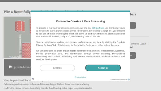 Bespoke Hand Block Printed Lampshade