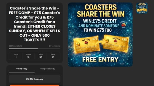 Coaster's Credit Voucher