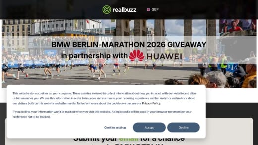BMW Berlin-Marathon Entry, Huawei Watch GT Runner 2, and Cash