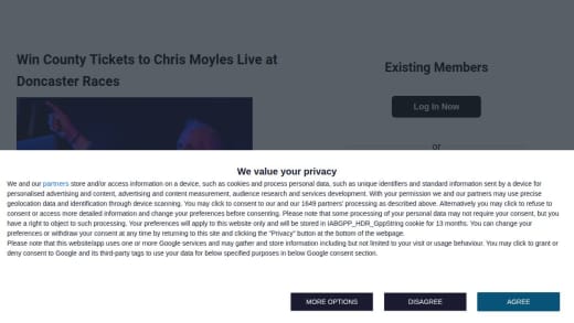 County Enclosure Tickets To Chris Moyles Live At Doncaster Races