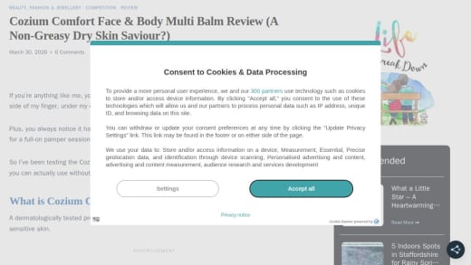 Cozium Comfort Face and Body Multi Balm