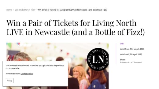 Bottle of Prosecco and Tickets to Living North Live