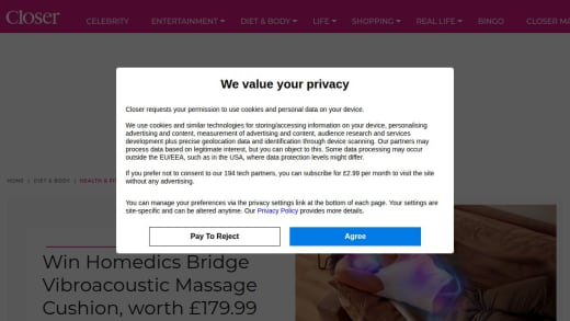 Homedics Bridge Vibroacoustic Massage Cushion