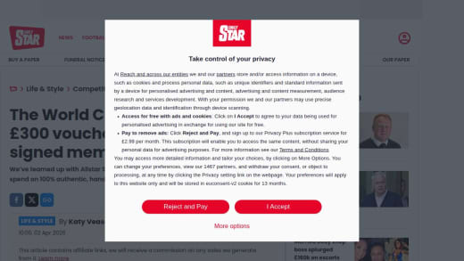 Voucher For Signed Football Memorabilia