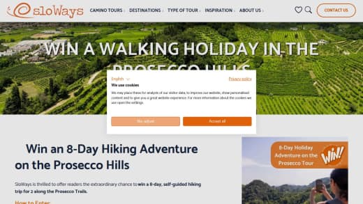 8-Day Self-Guided Hiking Trip For Two Along The Prosecco Trails