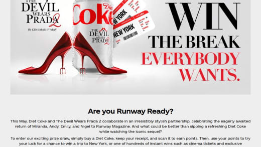 Trip To New York, Diet Coke Merchandise, or Cinema Tickets