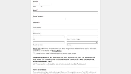 Oak Furnitureland Voucher