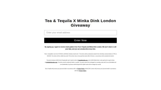 Tea & Tequila and Minka Dink London Gift Cards