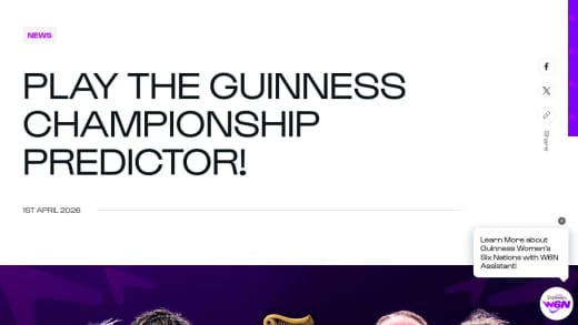 Tickets For A Guinness Women's Six Nations Home Fixture
