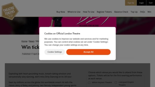 Two Tickets To Dirty Dancing On Tour