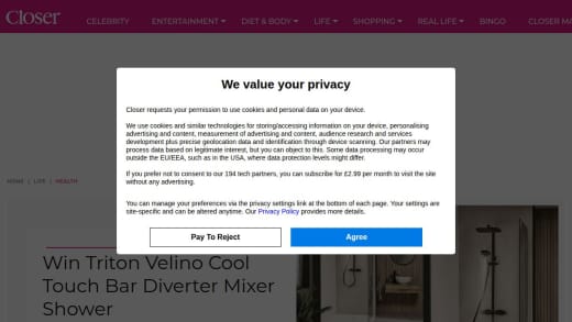 Velino Bar Diverter Mixer Shower