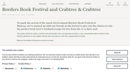 Weekend Escape for Two to Borders Book Festival