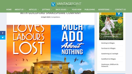 Two Tickets To Guildford Shakespeare Company Performance