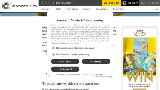 Sacla Zesty Lemon Pesto Gift Box and Waitrose Voucher