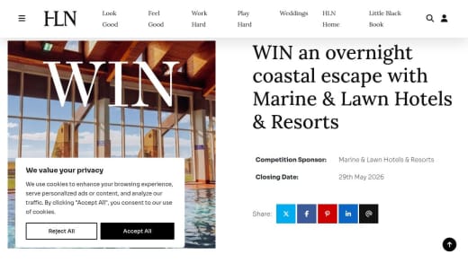 Overnight Coastal Hotel Stay For Two With Breakfast
