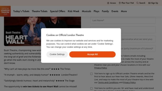 Tickets For Heart Wall At Bush Theatre