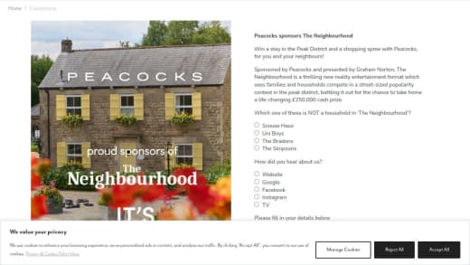 Airbnb and Peacocks Vouchers