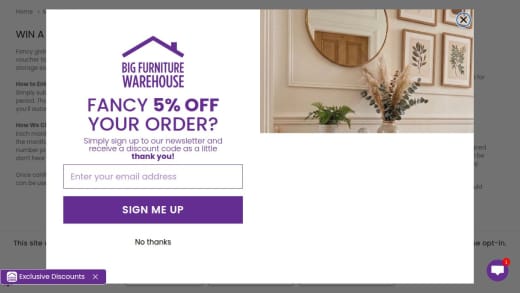 Furniture Warehouse Voucher