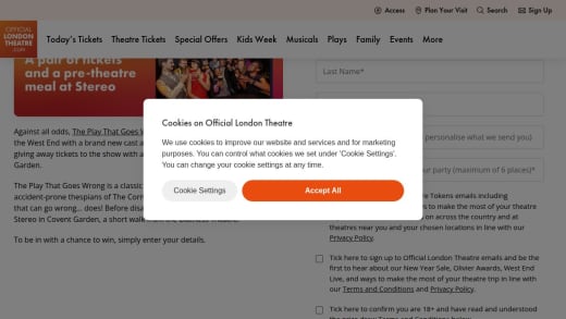 London Night Out with Theatre Tickets and Dinner