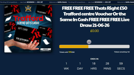 Trafford Centre Voucher Or Cash Equivalent