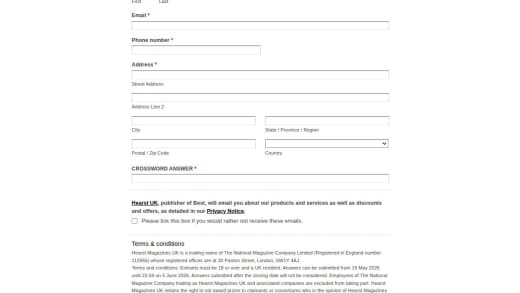 Cash Prize for Crossword Competition