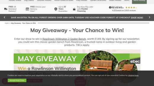 Rowlinson Willington Two Seater Garden Bench