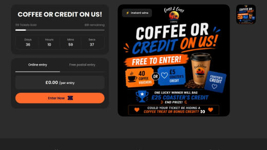 Site Credit and Coffee Vouchers