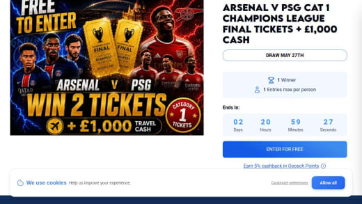Arsenal Versus PSG Champions League Final Tickets and Cash