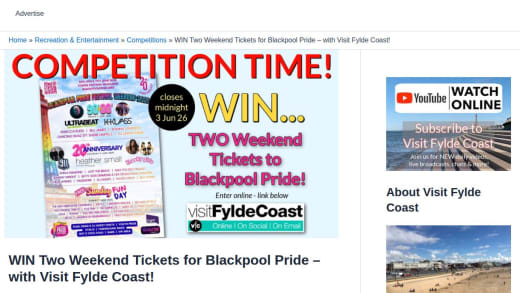Weekend Tickets For Blackpool Pride