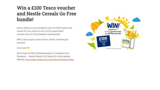 Tesco Voucher and Nestle Go Free Cereal Bundle