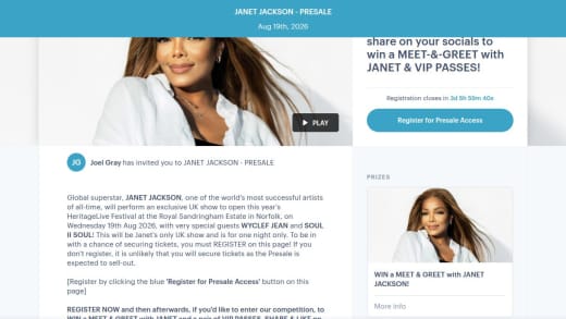 Janet Jackson Concert Tickets and Meet And Greet