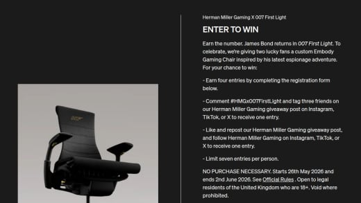 Herman Miller Embody Gaming Chair Inspired By 007 First Light