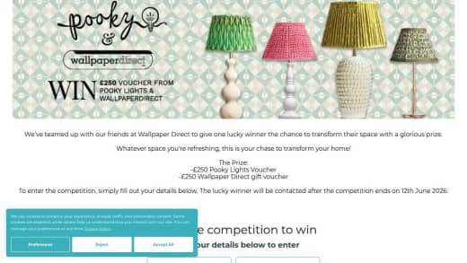 Pooky Lights and Wallpaper Direct Vouchers
