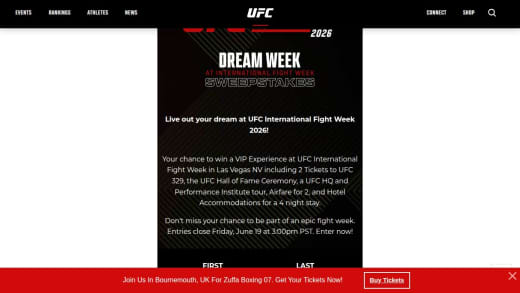 UFC International Fight Week Experience