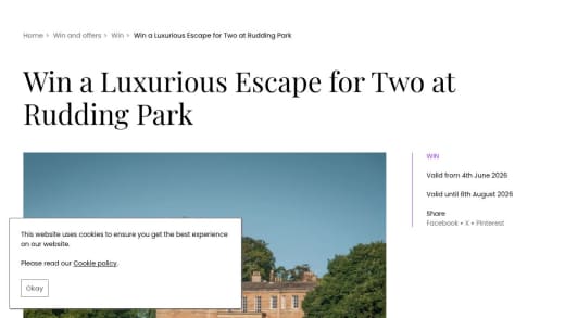 One Night Stay at Rudding Park