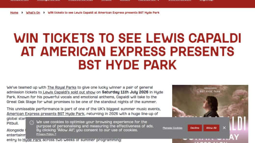 Tickets to Lewis Capaldi Concert