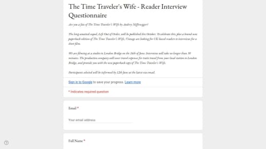 Proof Copy and New Edition of The Time Traveler's Wife