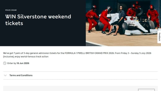 Formula 1 Pirelli British Grand Prix Two 3-Day General Admission Tickets