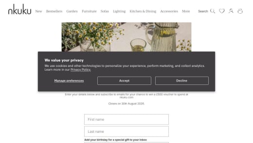 Online Gift Voucher for Nkuku