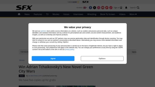 Adrian Tchaikovsky's Novel Green City Wars Hardback Copy