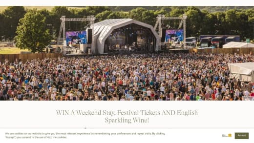 Weekend Camping Tickets and Sparkling Wine