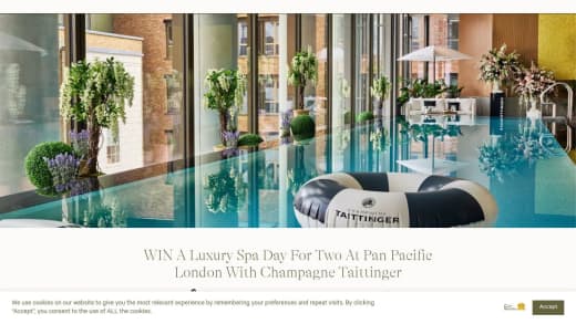 Wellbeing Day Pass For Two With Champagne At Pan Pacific London