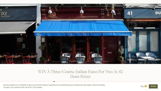 Three-Course Meal for Two with Prosecco at Forty Dean Street