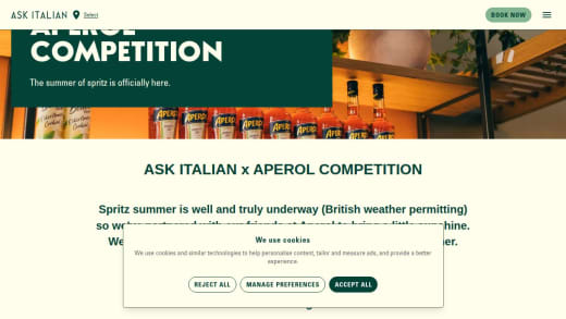 Ask Italian Gift Card and Aperol Hamper